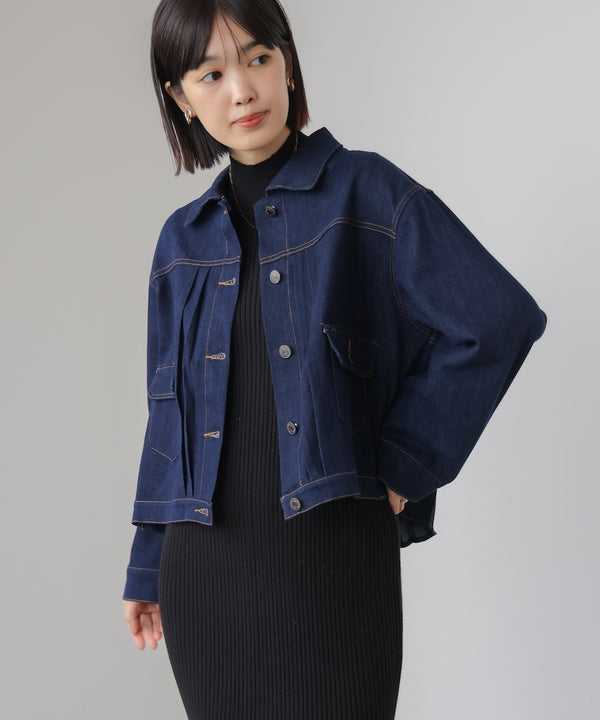 バックタックデニムジャケット