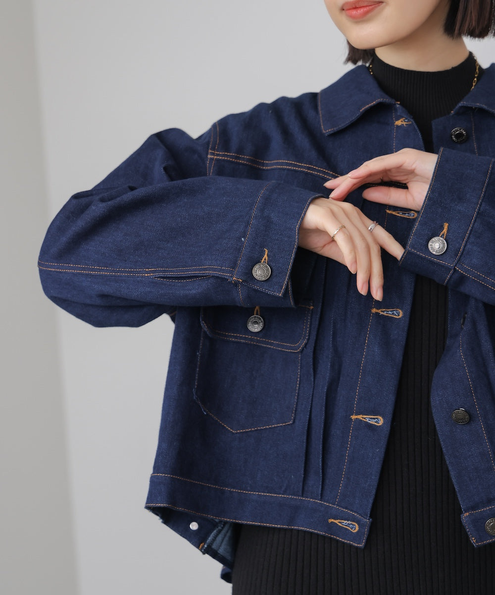 バックタックデニムジャケット