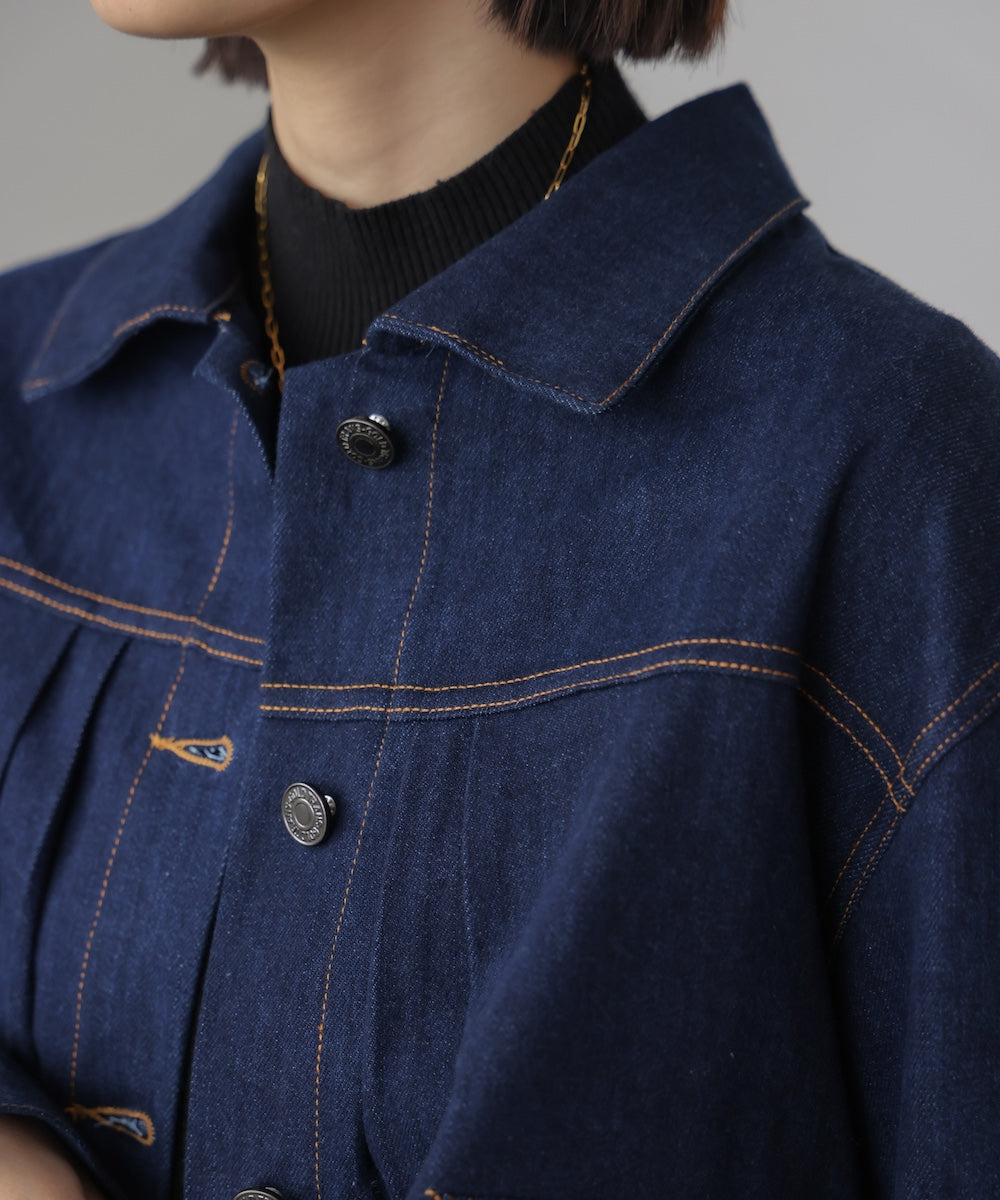 バックタックデニムジャケット