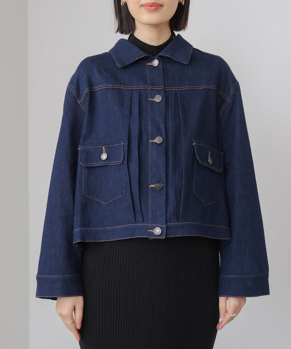 バックタックデニムジャケット