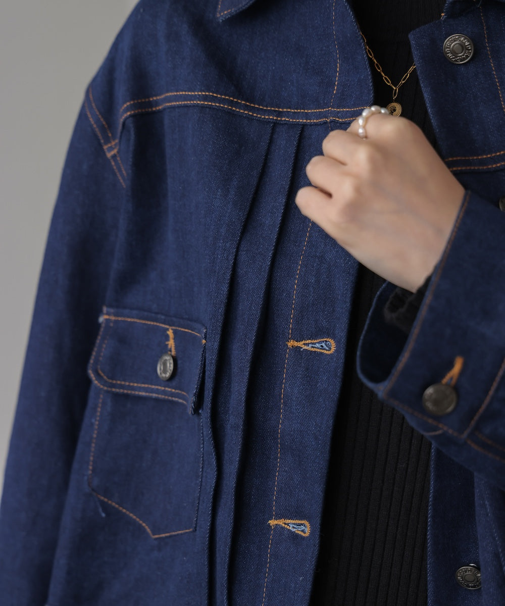 バックタックデニムジャケット