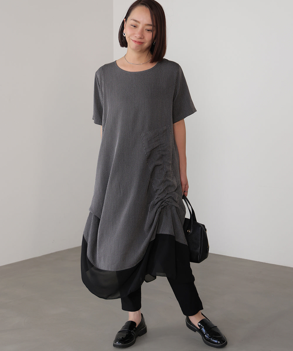レイヤードストライプチュニック