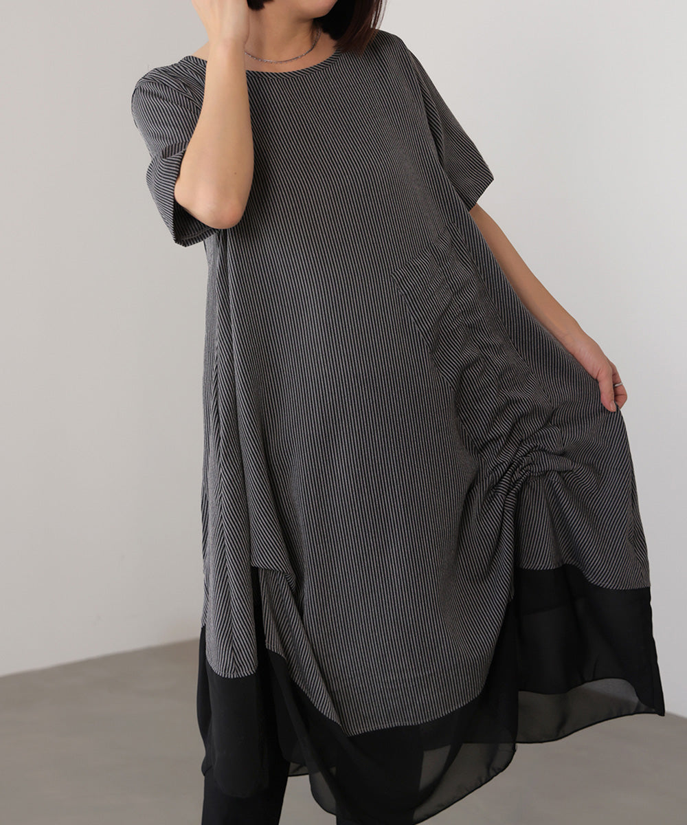 レイヤードストライプチュニック