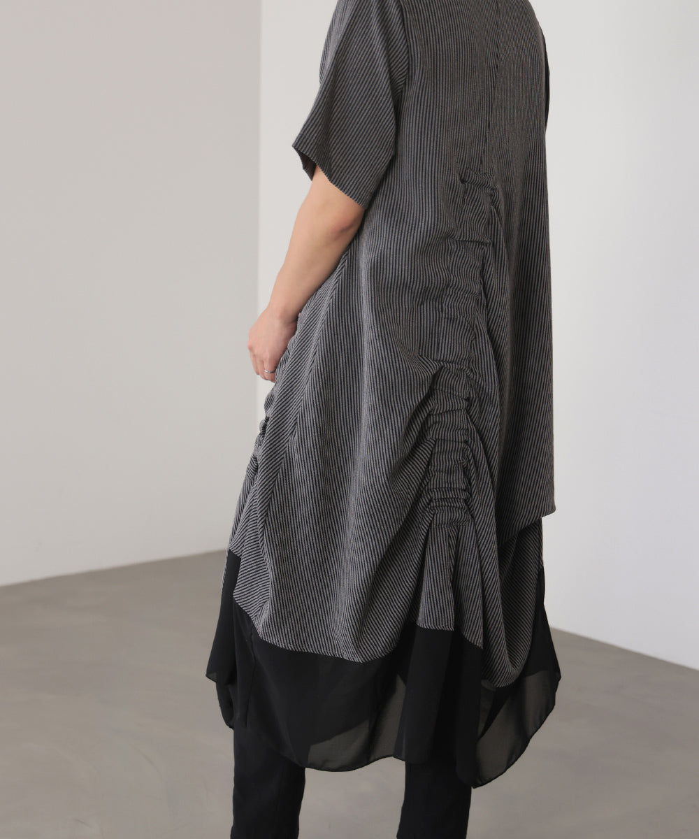 レイヤードストライプチュニック