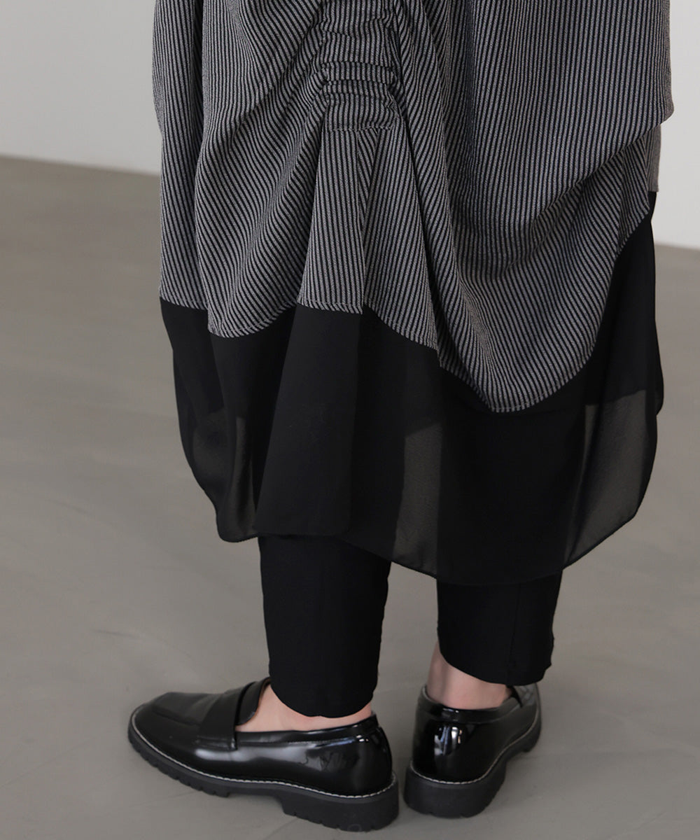 レイヤードストライプチュニック