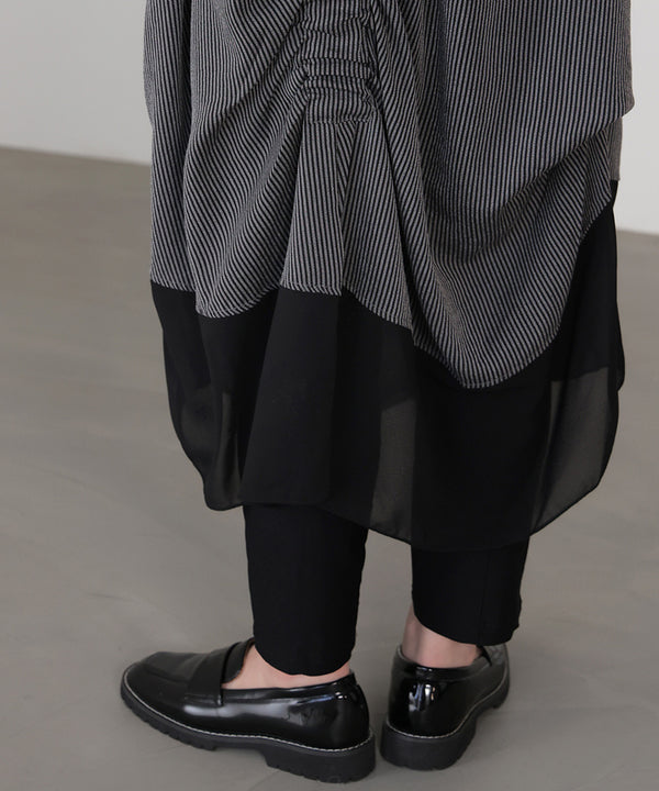 レイヤードストライプチュニック