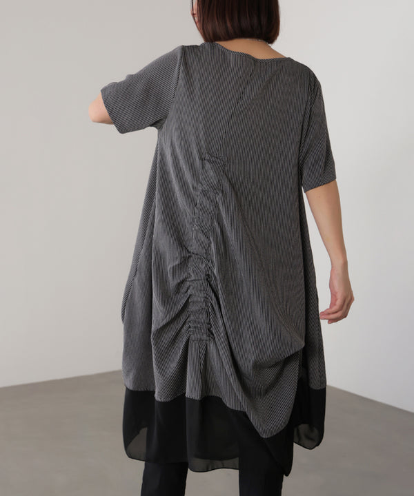 レイヤードストライプチュニック