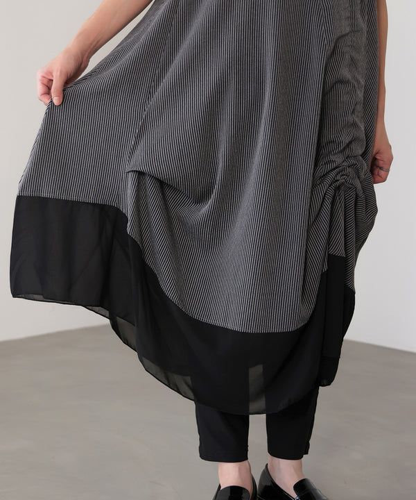 レイヤードストライプチュニック