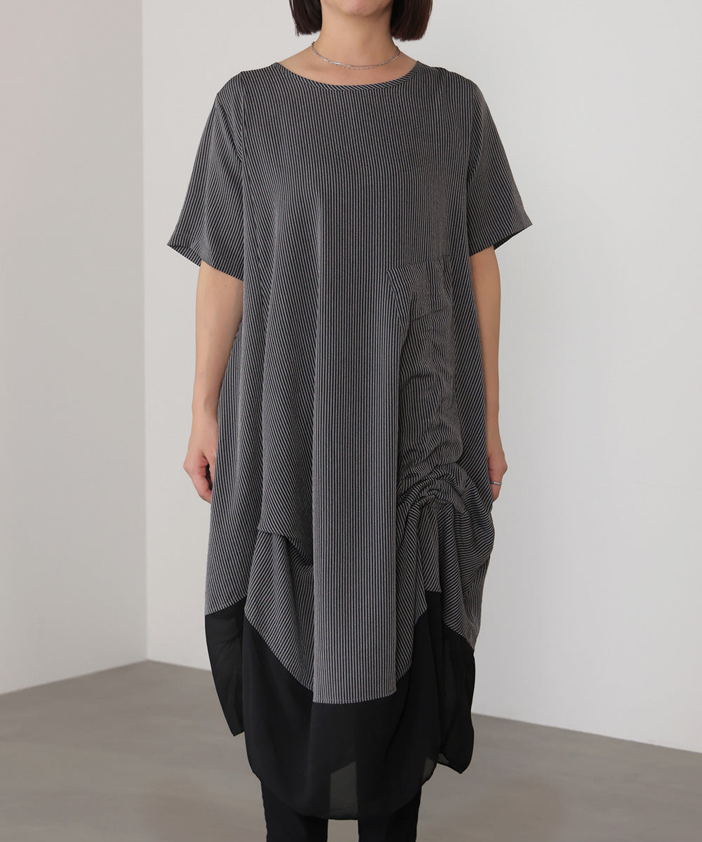レイヤードストライプチュニック