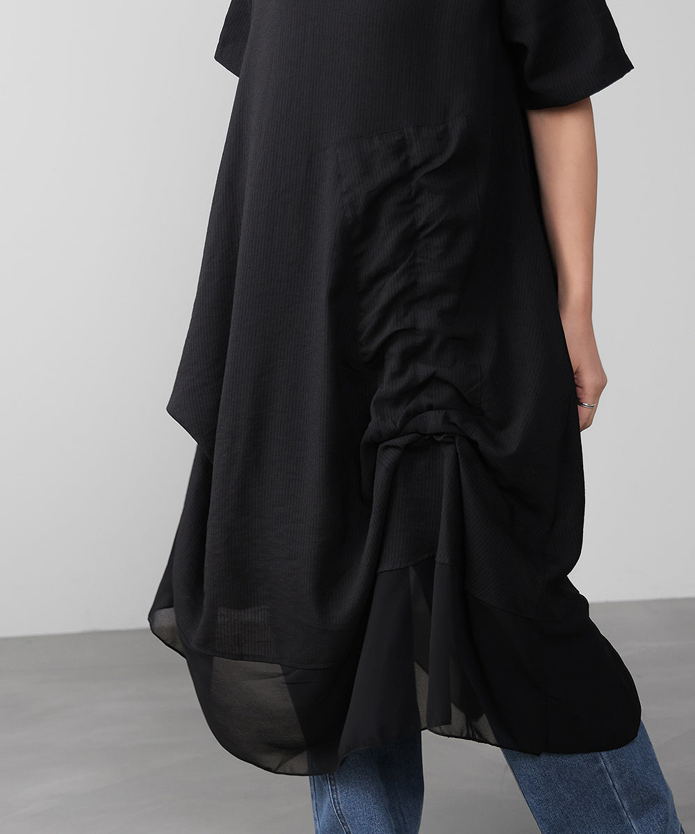 レイヤードストライプチュニック