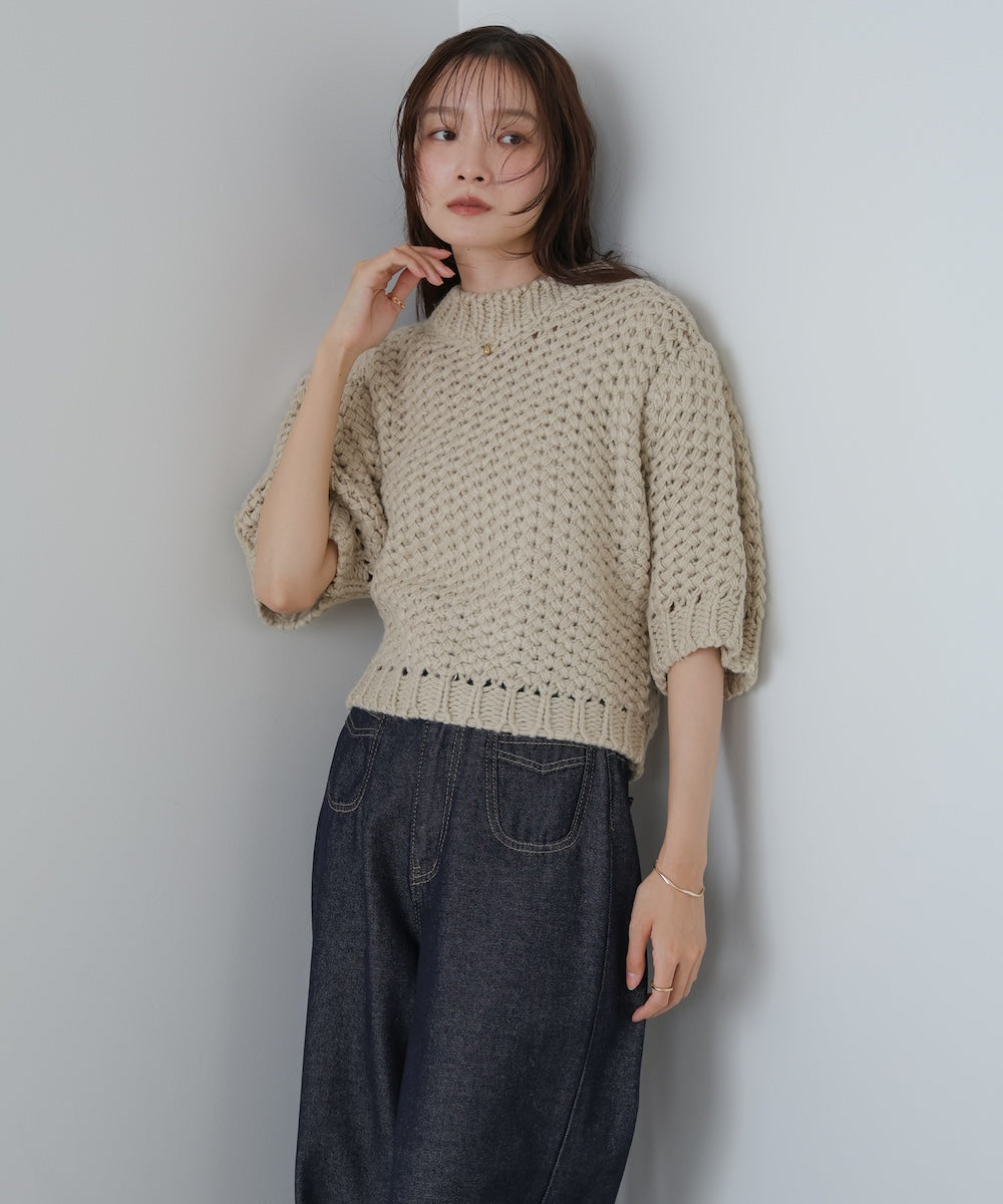 半袖ハンドニット