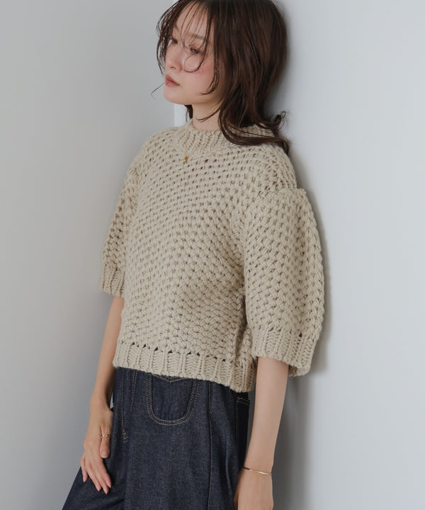 半袖ハンドニット
