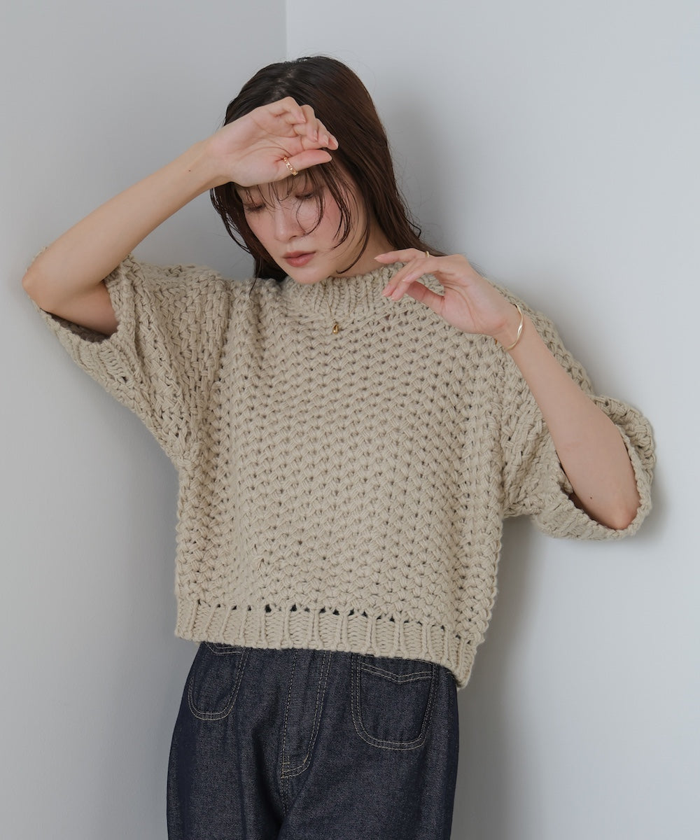 半袖ハンドニット