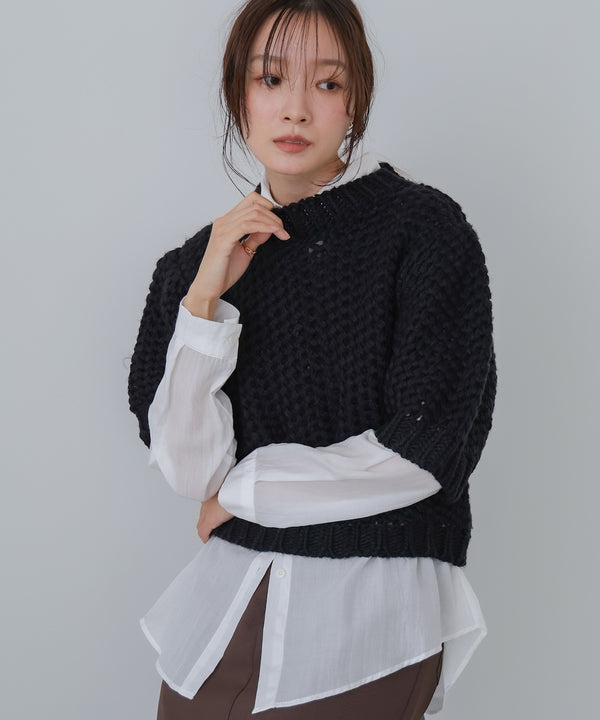 半袖ハンドニット