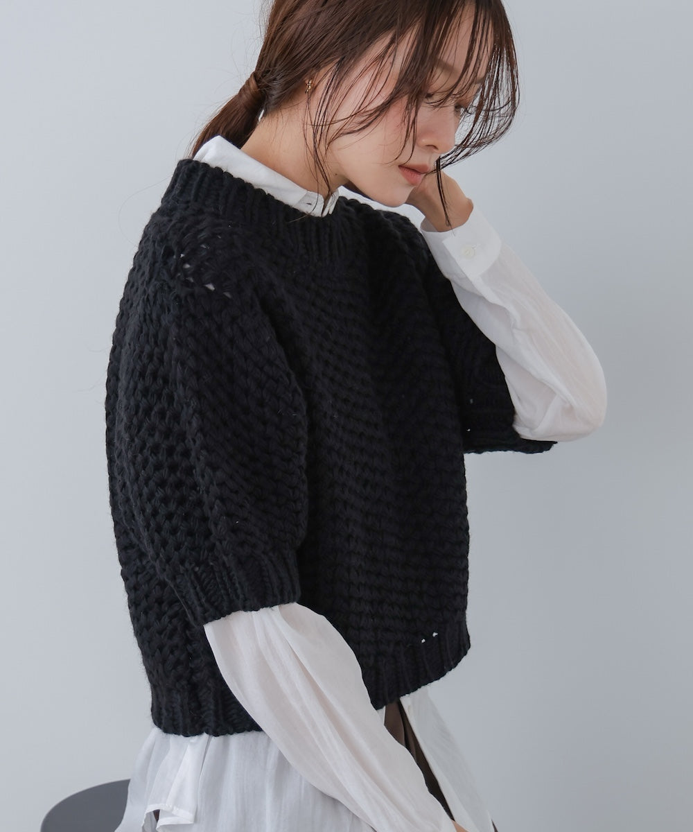半袖ハンドニット