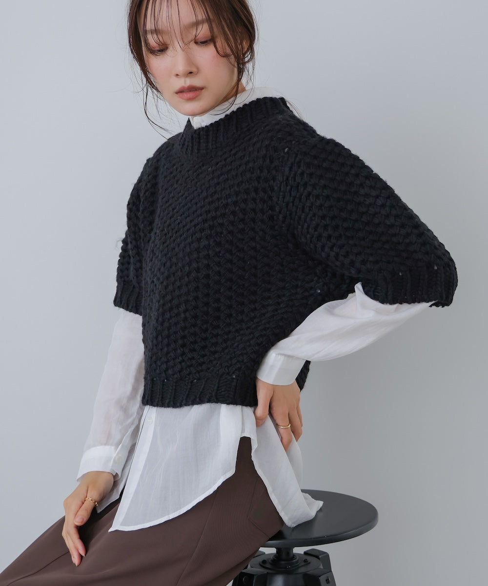 半袖ハンドニット