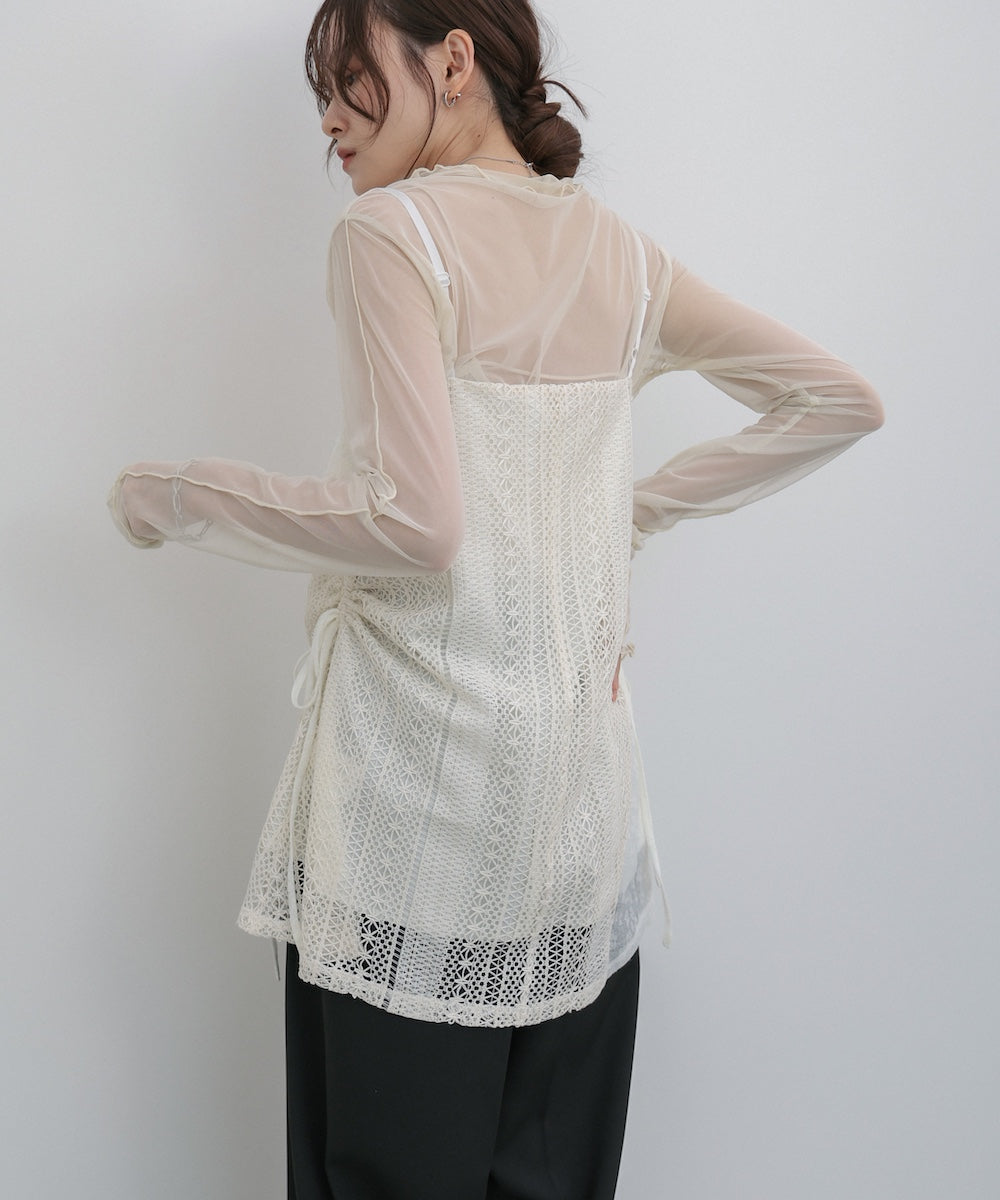 レースドッキングミニキャミワンピース