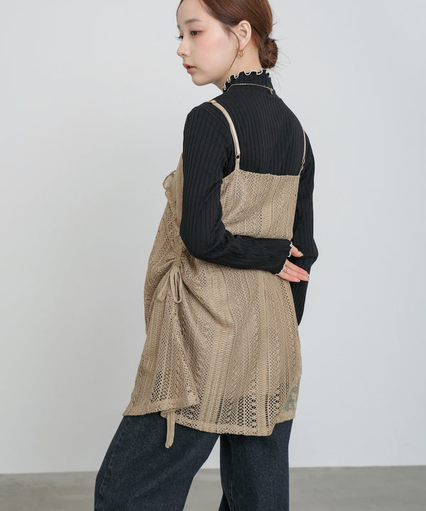 レースドッキングミニキャミワンピース