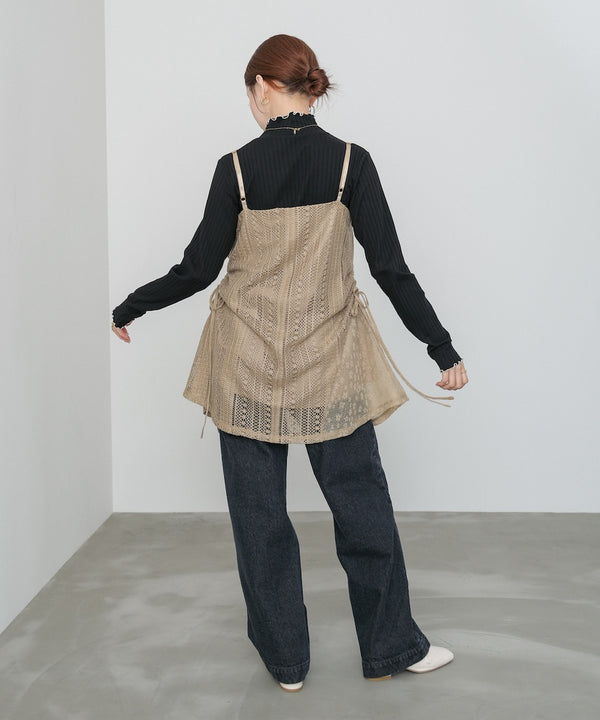 レースドッキングミニキャミワンピース