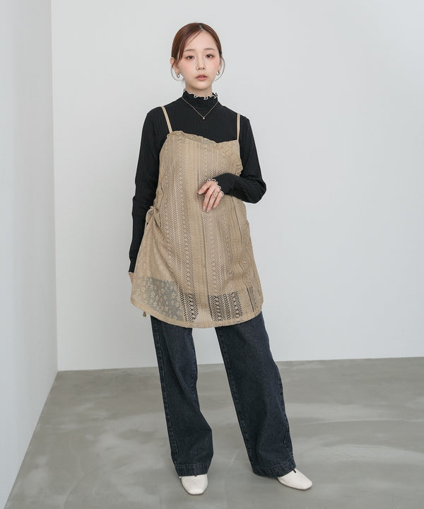 レースドッキングミニキャミワンピース