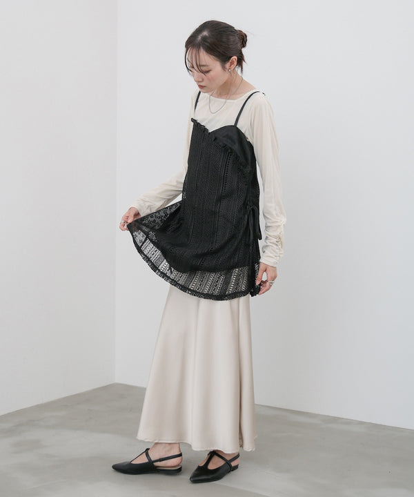 レースドッキングミニキャミワンピース