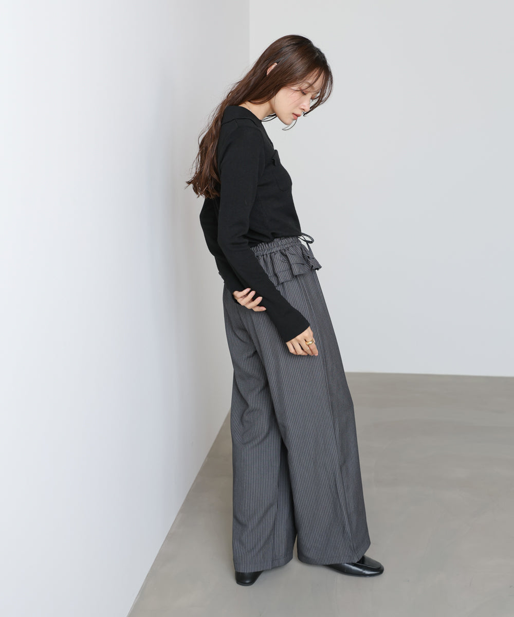 くるみボタンポロニット