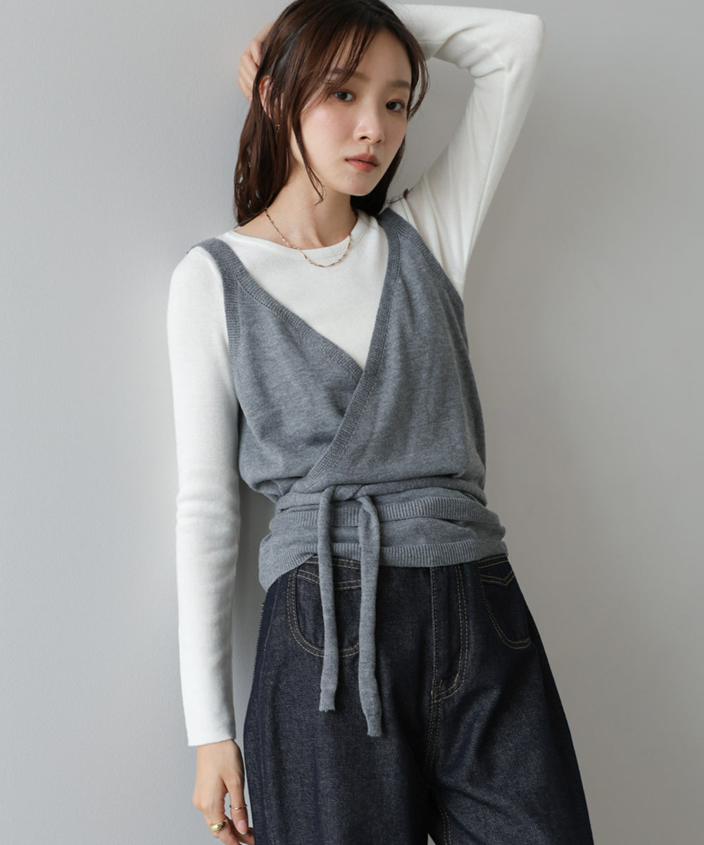 カシュクールベストＳＥＴニット