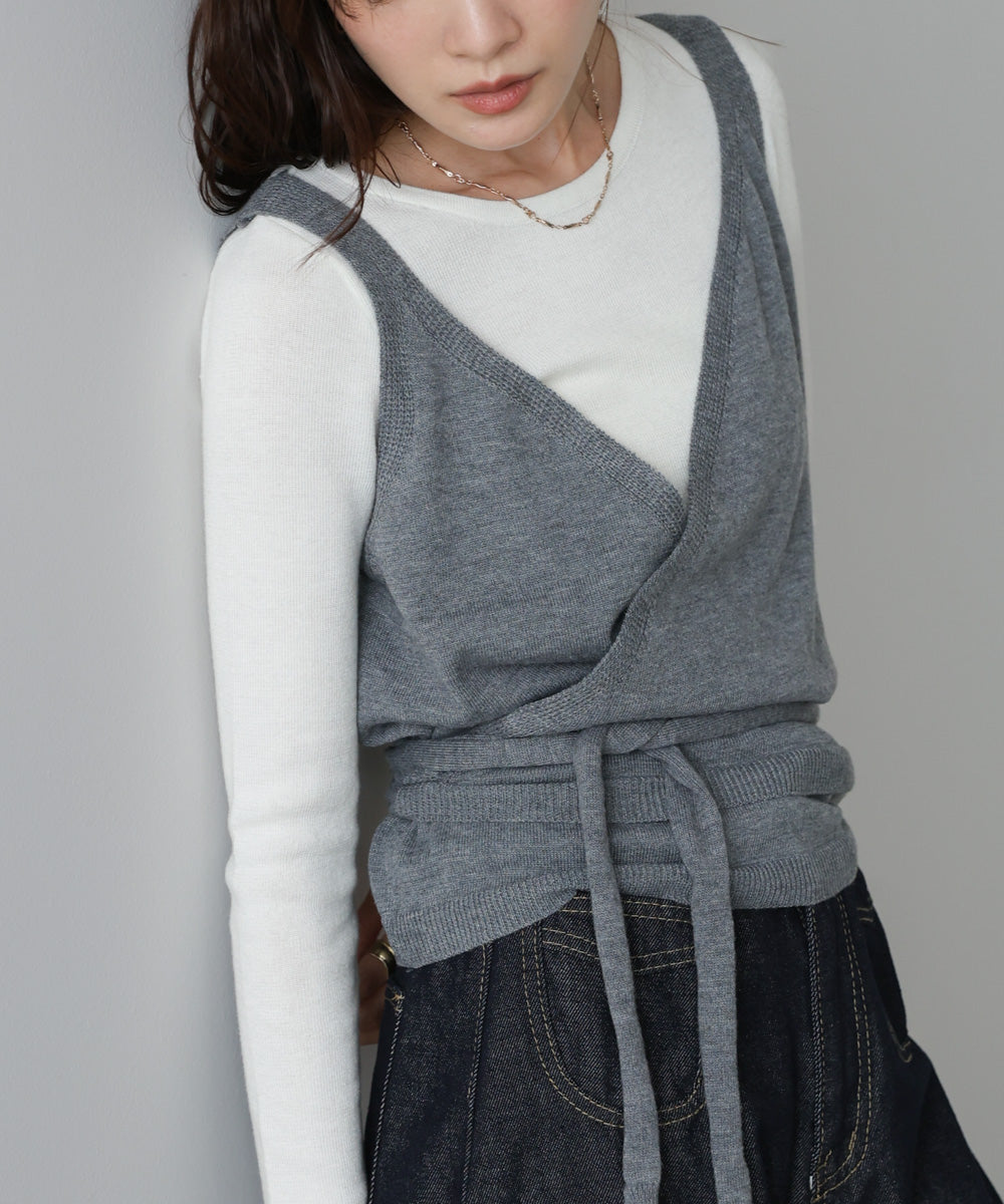 カシュクールベストＳＥＴニット