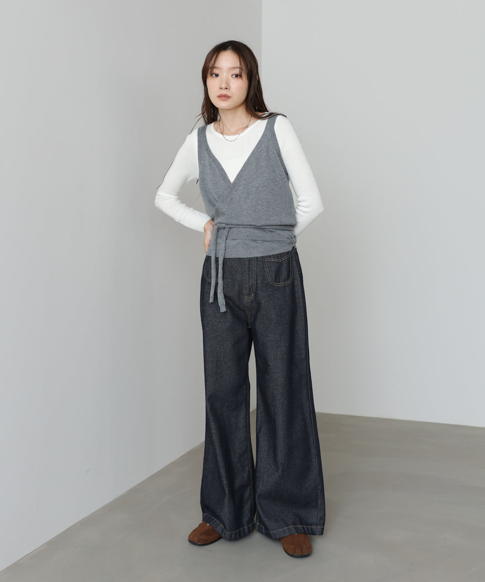 カシュクールベストＳＥＴニット