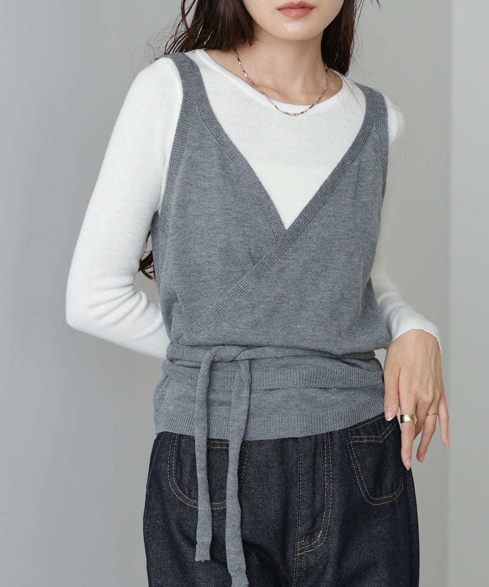 カシュクールベストＳＥＴニット