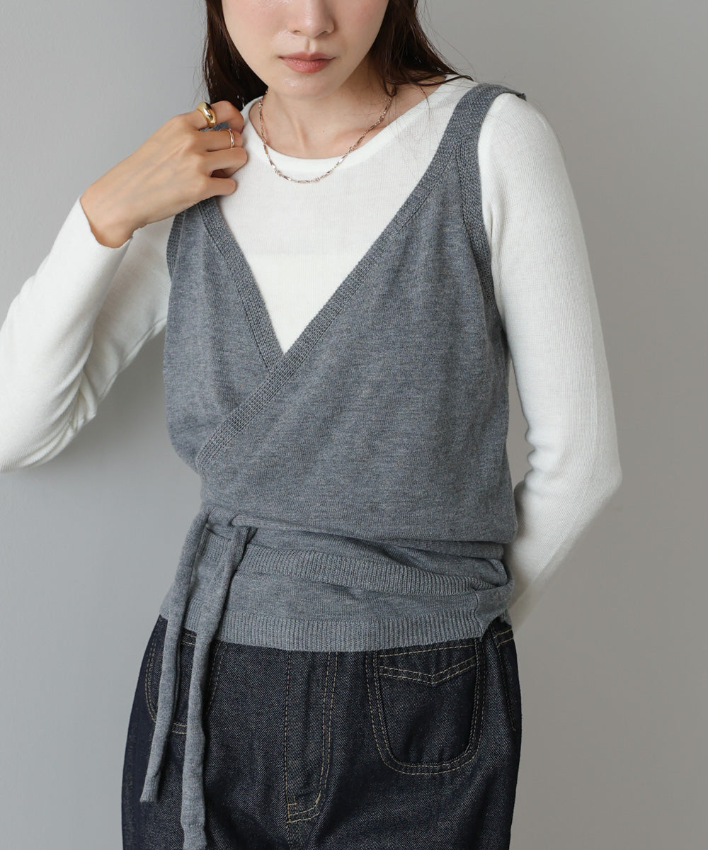 カシュクールベストＳＥＴニット