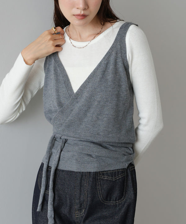 カシュクールベストＳＥＴニット