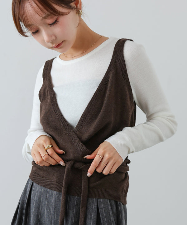 カシュクールベストＳＥＴニット