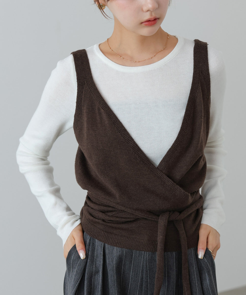 カシュクールベストＳＥＴニット