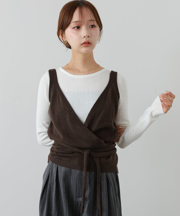 カシュクールベストＳＥＴニット