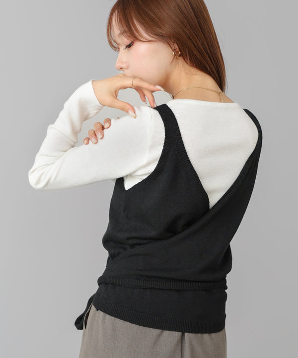 カシュクールベストＳＥＴニット