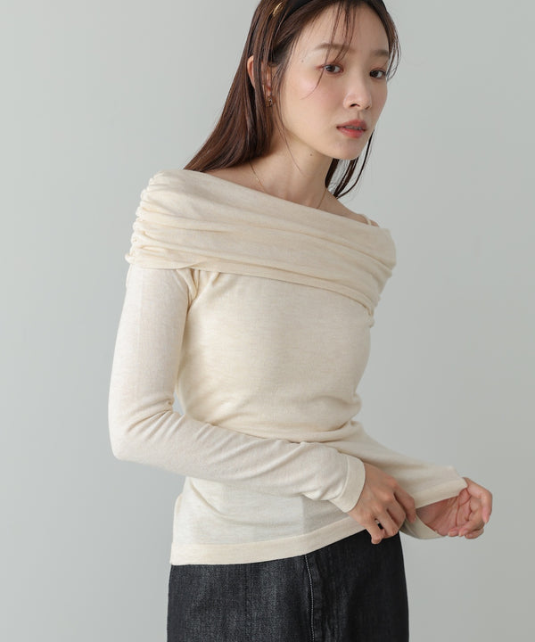 オフショルウエストマークトップス