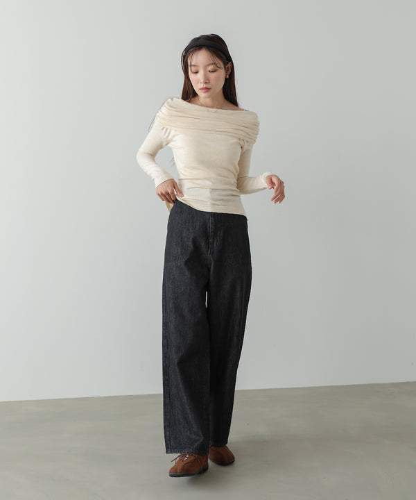 オフショルウエストマークトップス