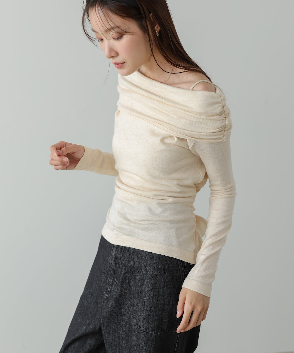 オフショルウエストマークトップス