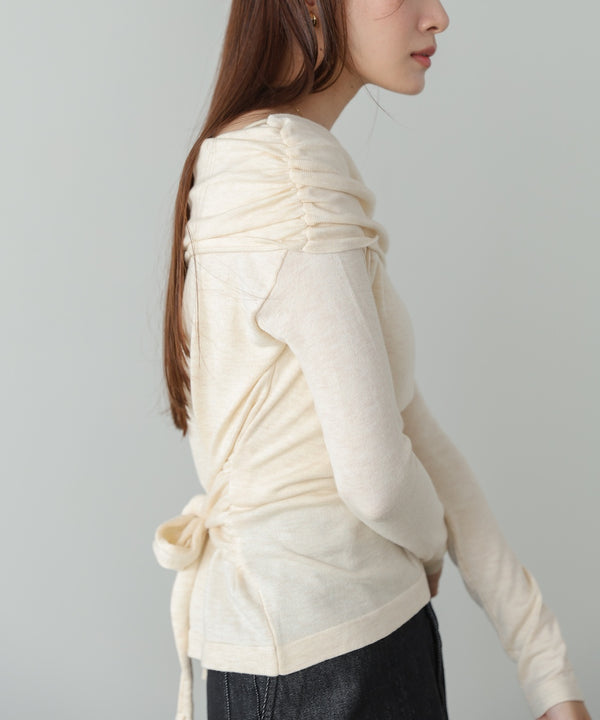 オフショルウエストマークトップス