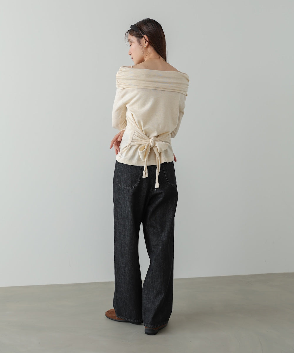 オフショルウエストマークトップス