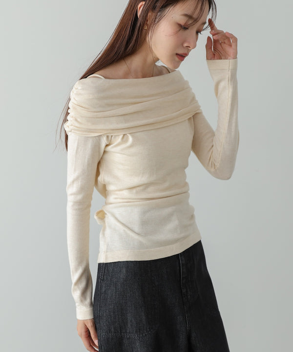 オフショルウエストマークトップス