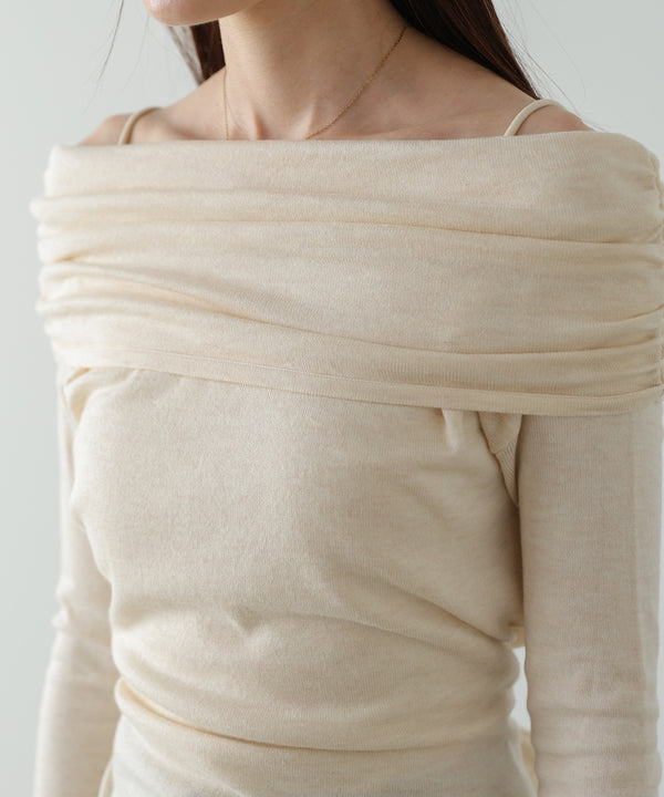 オフショルウエストマークトップス