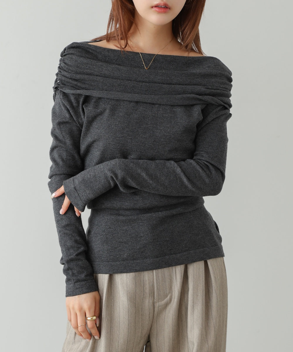 オフショルウエストマークトップス