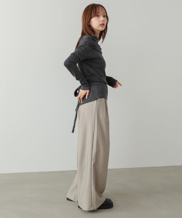 オフショルウエストマークトップス