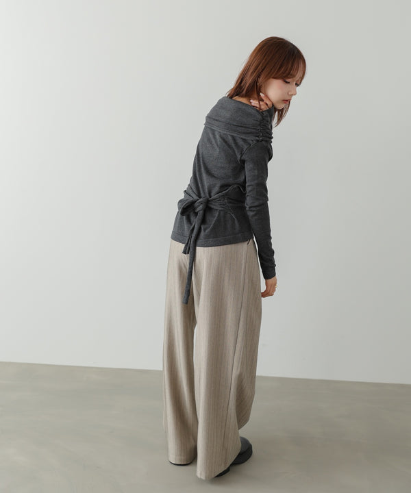 オフショルウエストマークトップス