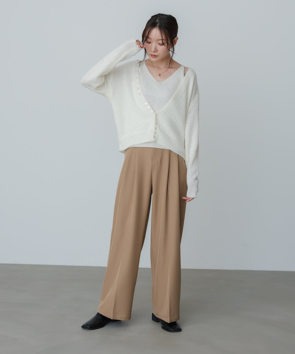 ボタンデザインキャミＳＥＴニット