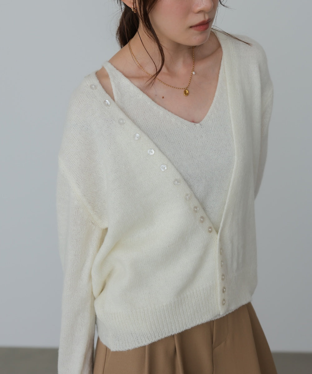 ボタンデザインキャミＳＥＴニット