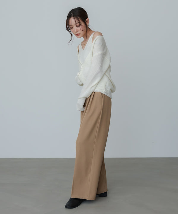 ボタンデザインキャミＳＥＴニット