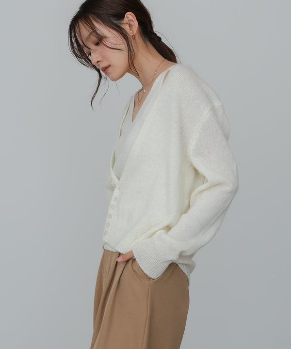 ボタンデザインキャミＳＥＴニット